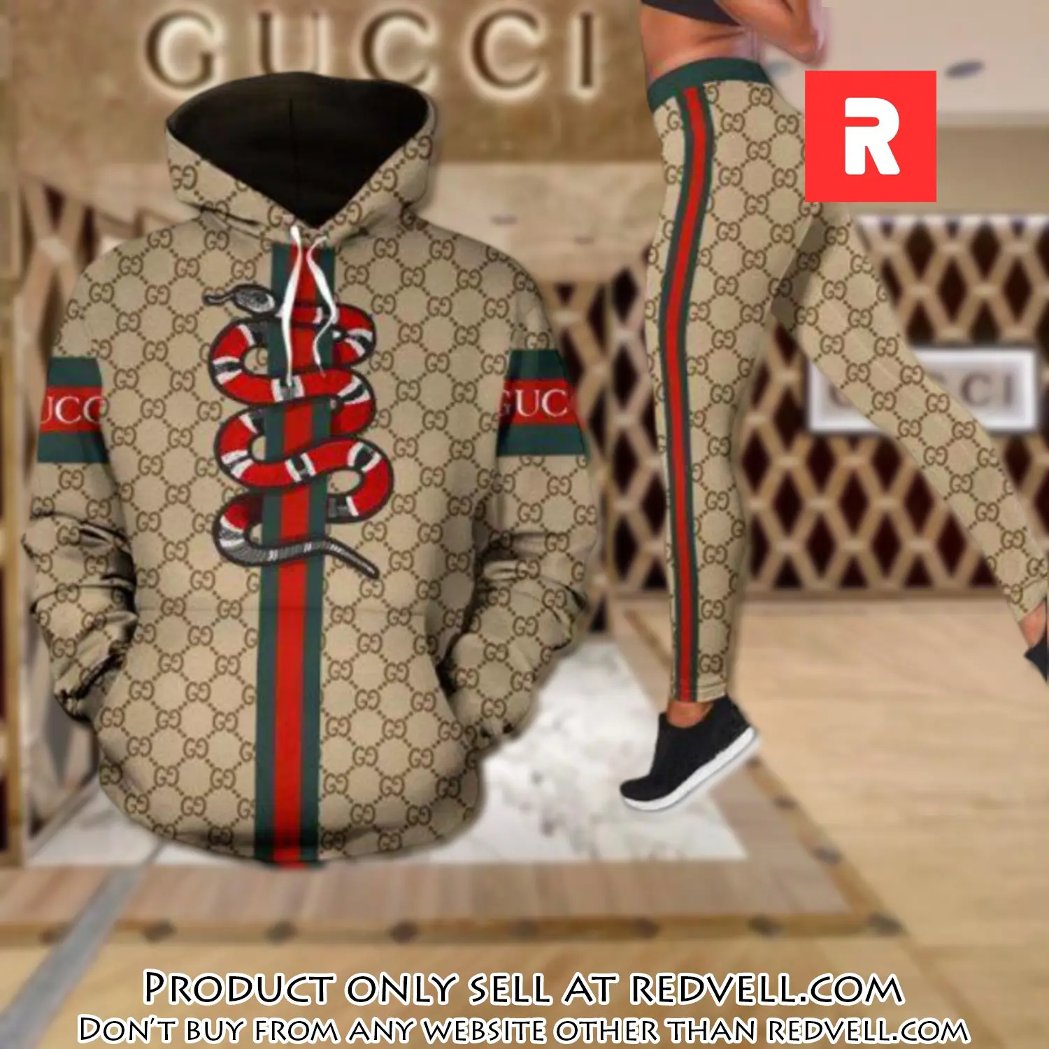 Gucci snake hoodie legging set luxury for women rv4430699